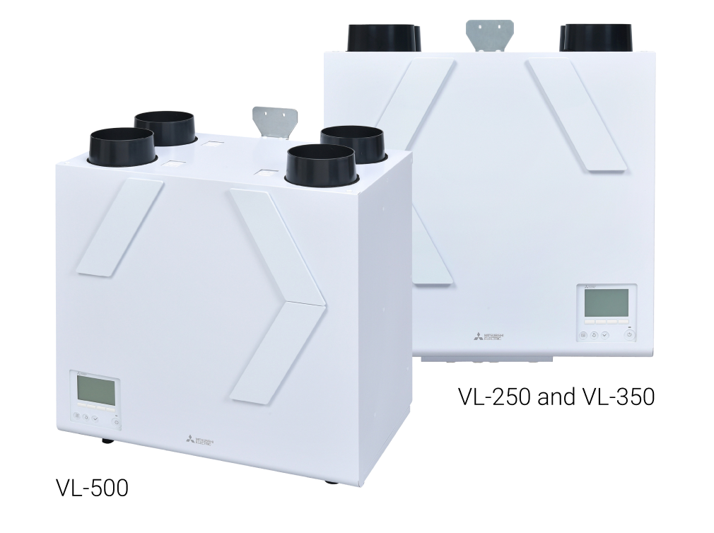 Mitsubishi Vertical Lossnay VL-250 Energy Recovery Ventilation System with Wi-Fi Control